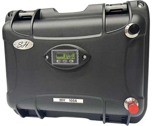 Caractéristiques de la valise lithium Ion SH Lithium 36V 100A